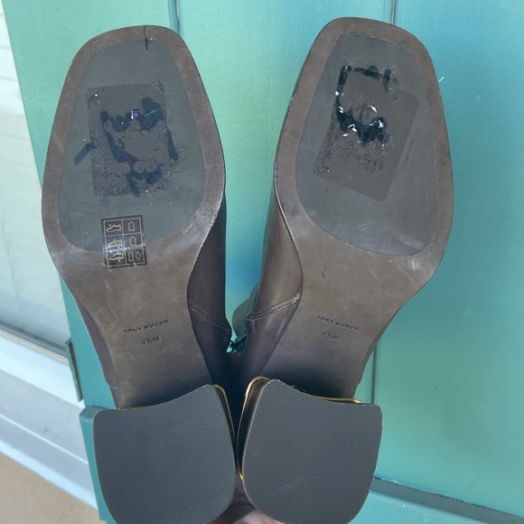 Tory Burch Brown Ankle Boots with Gold Accent - Picture 6 of 7